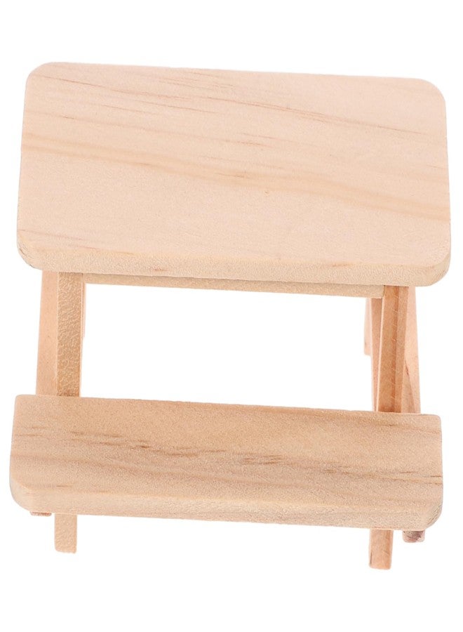 ERINGOGO Miniature Picnic Table Model Dollhouse Furniture Accessory 1 12 Scale Wooden Table and Chairs Doll House Prop for Display and Decoration - Image 1